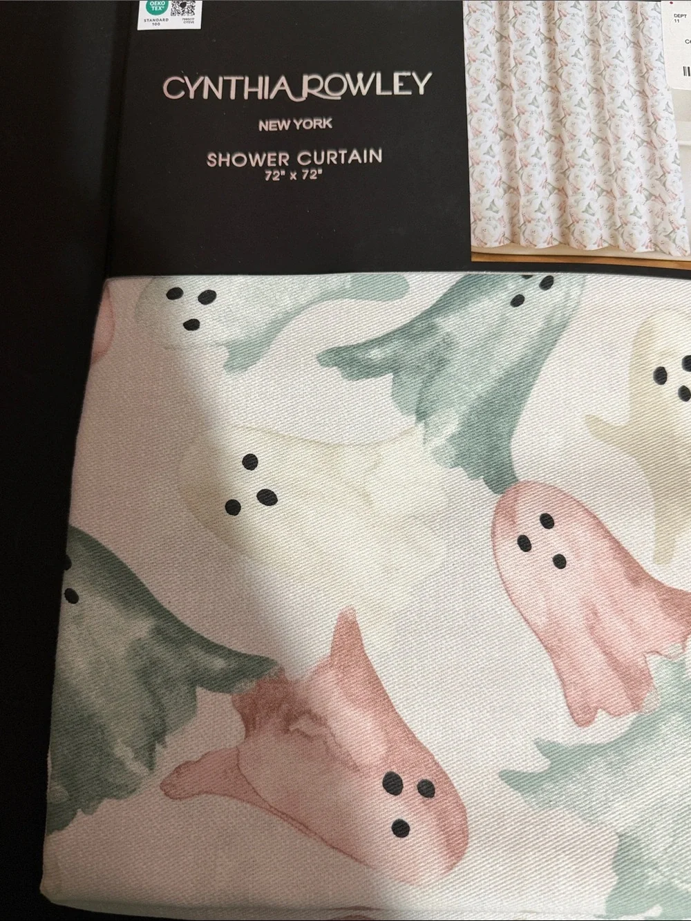 Cynthia Rowley Halloween ghost shower curtain 72”